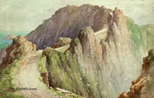 Blampied: La Coupee, Sark, Channel Islands