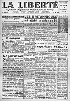 Liberte: La Liberte front page Battle of Arnhem