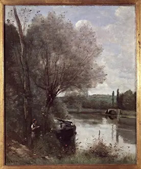 Rive: La liseuse sur la rive boisee