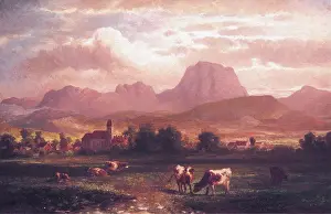 Traunstein: Laakirchen and the Traunstein. Oil on canvas. Second half?