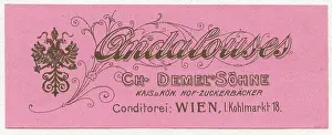 Confectioneries: Label > Andalouses < of company Demel