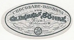 Confectioneries: Label > Chocolade-Bonbons < from Demel