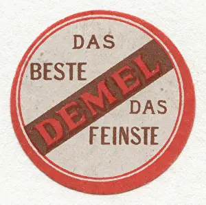 Confectioneries: Label of company Demel