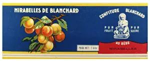 Plum: Label design for Blanchard mirabelle plum jam