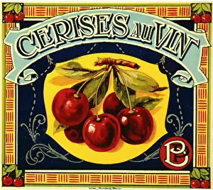 Cherries: Label design for Cerises au Vin