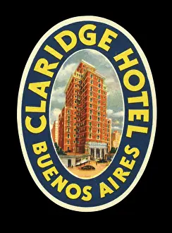 Claridge: Label design for Claridge Hotel, Buenos Aires, Argentina