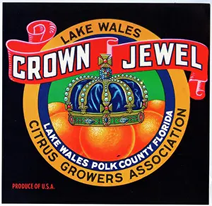 Oranges: Label design, Crown Jewel citrus fruit, Florida, USA