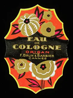 Brun: Label design for Eau de Cologne Origan