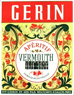 Vermouth: Label design for Gerin Vermouth Aperitif