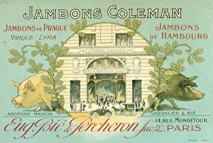 Pork: Label design for Jambons Coleman, Paris