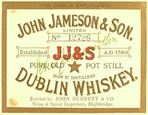 Retrograph: Label design for John Jameson Dublin Whiskey