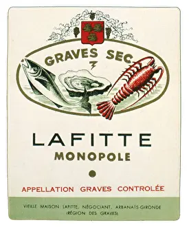 Lobster: Label design for Lafitte Graves Sec wine