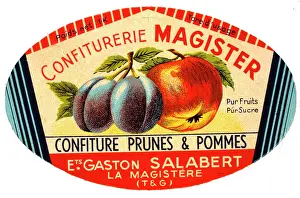 Plum: Label design for Magister plum and apple jam