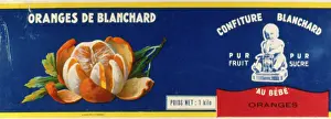 Blanchard: Label design for Oranges de Blanchard marmalade