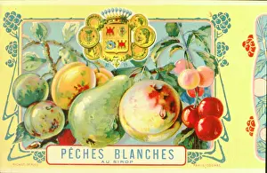Plum: Label design for Peaches in Syrup