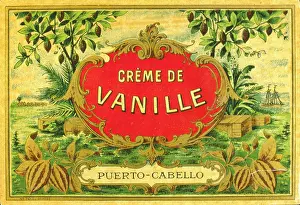Venezuela: Label design for Puerto Cabello vanilla liqueur
