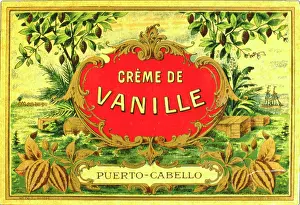 Venezuela: Label design for Puerto Cabello vanilla liqueur