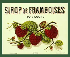 Juice: Label design for raspberry syrup or juice