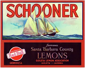Sails: Label design, Schooner Lemons