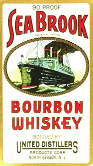 Retrograph: Label design for Sea Brook Bourbon Whiskey