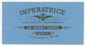 Confectioneries: Label > Imperatrice < of company Demel