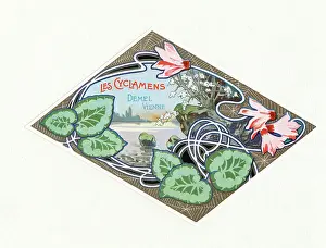Confectioneries: Label > Les Cyclamens < from Demel
