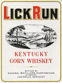 Distillers: Label for Lick Run, Kentucky Corn Whiskey