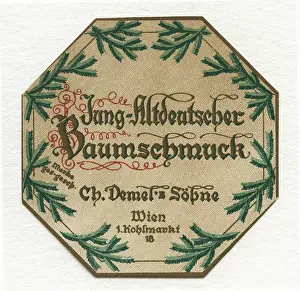 Confectioneries: Label > Young-Old German tree decoration < from Demel