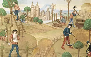 1450: Laborers Work at Castle 1450