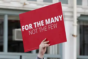 Corbyn: Labour Banner, For The Many Not The Few