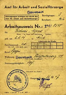 Halberstadt: Labour card, Office for Labour and Social Security, Halberst