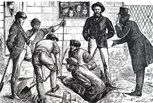Labourer: Labourers carrying out drainage repairs to a jerry