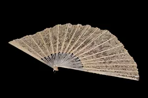 Sequins: Lace fan, c1870-90