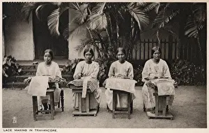 Lacemaking: Lace Making in Travancore, India