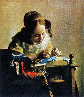 Vermeer: The Lace Worker, by Johannes Vermeer