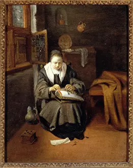 1634: The lacemaker, by Nicolaas Maes