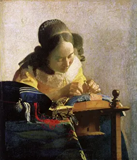 1670: The Lacemaker, by Vermeer