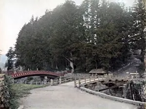 Lacquer: The lacquer or sacred bridge, near Nikko, Japan, circa 1880s