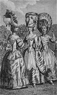 Caricaturists: THREE LADIES OF 1777