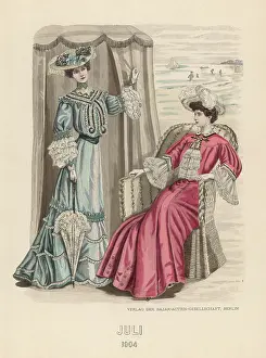 Upholstered: LADIES ON BEACH 1904