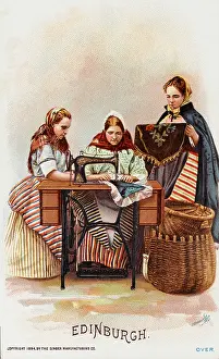 Sews: Ladies from Edinburgh using a Singer Sewing Machine