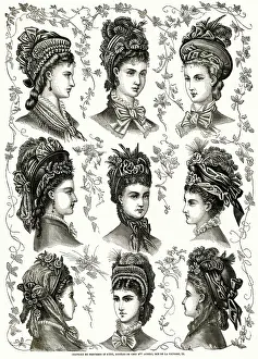 Ribbons: Ladies hats 1875