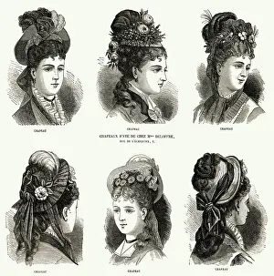 Bows: Ladies hats 1875
