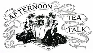 Bonnets: Ladies having a chat over Afternoon Tea