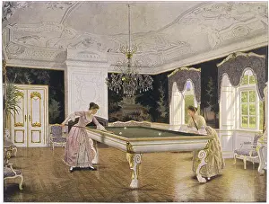 Billiard: Ladies Playing Billiards
