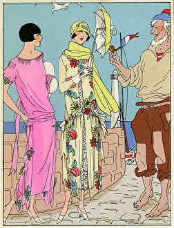 Two ladies in summer outfits by Bernard