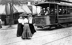 Apparel: Ladies in front of the tram, 1902