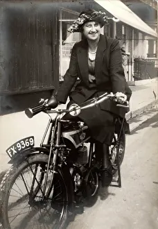 Levis: Lady on a 1915/16 Levis motorcycle