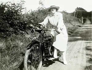 Michael Cole: Lady on a 1920 Douglas motorcycle