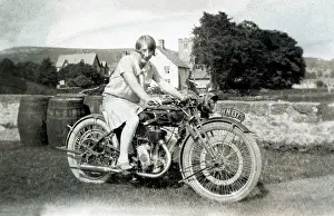 Michael Cole: Lady on a 1921 Sunbeam motorcycle